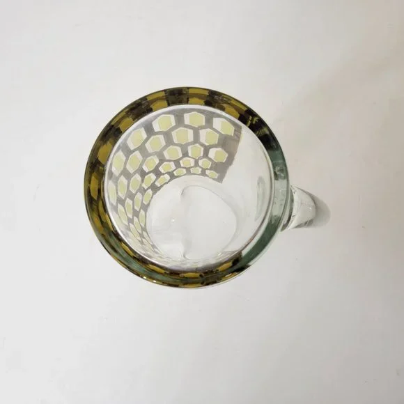 West Virginia Glass Gold Hexagon Pitcher Vintage MCM Madrid - Picture 5 of 8